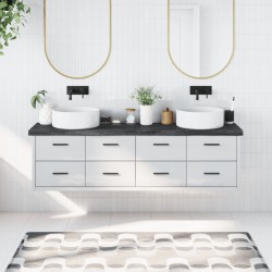 vidaXL Encimera baño madera maciza tratada gris oscuro 180x30x(2-6) cm