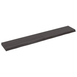 vidaXL Encimera baño madera maciza tratada gris oscuro 180x30x(2-6) cm
