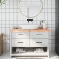 vidaXL Encimera baño madera maciza tratada marrón claro 120x50x(2-4)cm vidaXL Encimera baño madera maciza tratada marrón claro 120x50x(2-4)cm