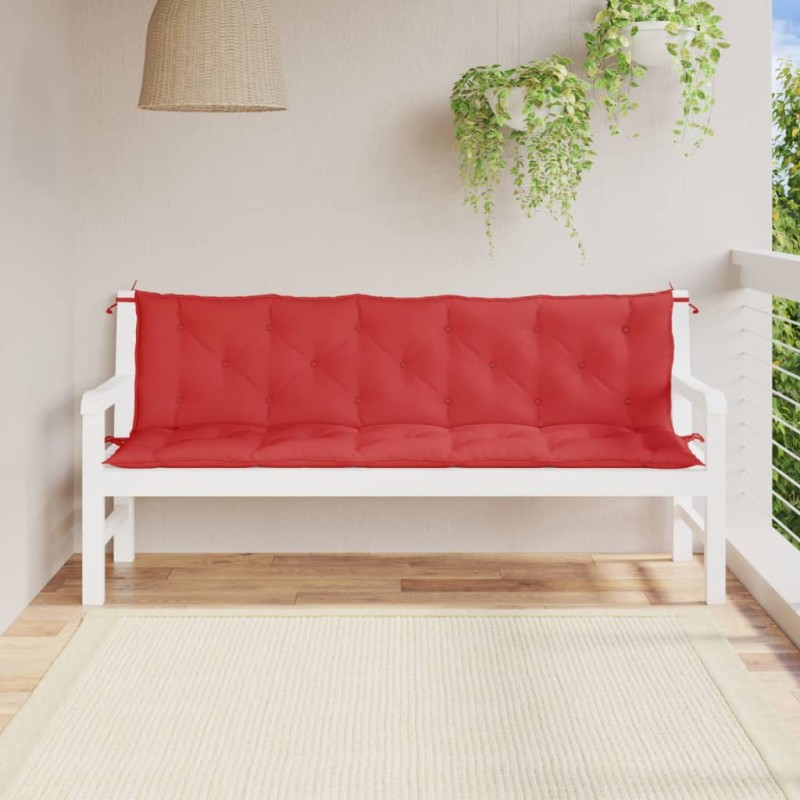 vidaXL Cojines de banco de jardín 2 uds tela Oxford rojo 180x50x7 cm vidaXL Cojines de banco de jardín 2 uds tela Oxford rojo 180x50x7 cm