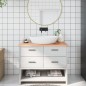 vidaXL Encimera de baño madera maciza tratada marrón claro 100x60x2 cm vidaXL Encimera de baño madera maciza tratada marrón claro 100x60x2 cm