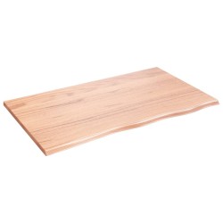 vidaXL Encimera de baño madera maciza tratada marrón claro 100x60x2 cm