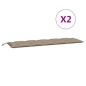 vidaXL Cojines de banco de jardín 2 uds tela Oxford taupé 180x50x7 cm vidaXL Cojines de banco de jardín 2 uds tela Oxford taupé 180x50x7 cm