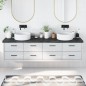 vidaXL Encimera baño madera maciza tratada gris oscuro 200x30x(2-6) cm