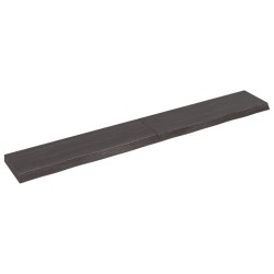 vidaXL Encimera baño madera maciza tratada gris oscuro 200x30x(2-6) cm