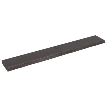 vidaXL Encimera baño madera maciza tratada gris oscuro 200x30x(2-6) cm