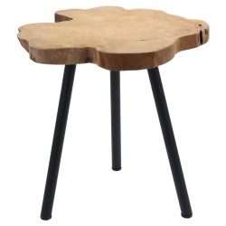H&S Collection Mesa auxiliar de teca 40 cm