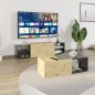 FMD Mueble para TV negro y roble artesanal 194,5x39,9x49,2 cm FMD Mueble para TV negro y roble artesanal 194,5x39,9x49,2 cm