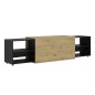 FMD Mueble para TV negro y roble artesanal 194,5x39,9x49,2 cm FMD Mueble para TV negro y roble artesanal 194,5x39,9x49,2 cm
