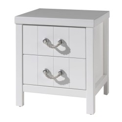 Vipack Mesita de noche Lewis 2 cajones madera blanco