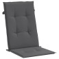 vidaXL Cojín silla de jardín respaldo alto 6 uds tela gris 120x50x3 cm