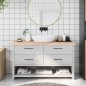 vidaXL Encimera de baño madera maciza sin tratar 140x30x(2-6) cm vidaXL Encimera de baño madera maciza sin tratar 140x30x(2-6) cm