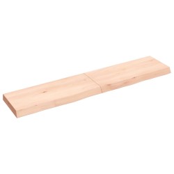 vidaXL Encimera de baño madera maciza sin tratar 140x30x(2-6) cm