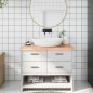 vidaXL Encimera baño madera maciza tratada marrón claro 100x60x(2-6)cm vidaXL Encimera baño madera maciza tratada marrón claro 100x60x(2-6)cm