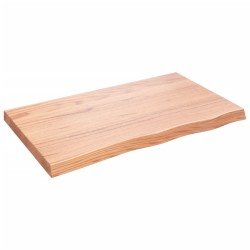 vidaXL Encimera baño madera maciza tratada marrón claro 100x60x(2-6)cm