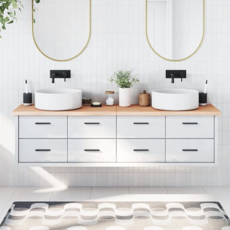 vidaXL Encimera de baño madera maciza sin tratar 180x40x(2-4) cm