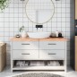 vidaXL Encimera baño madera maciza tratada marrón claro 140x40x(2-6)cm vidaXL Encimera baño madera maciza tratada marrón claro 140x40x(2-6)cm