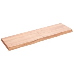 vidaXL Encimera baño madera maciza tratada marrón claro 140x40x(2-6)cm