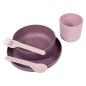 Bo Jungle Vajilla para bebé de 5 piezas CPLA morado y rosa Bo Jungle Vajilla para bebé de 5 piezas CPLA morado y rosa