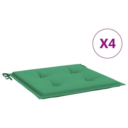 vidaXL Cojines de silla de jardín 4 uds tela Oxford verde 50x50x3 cm