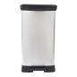 Curver Papelera de pedal Deco rectangular plateada 50 L Curver Papelera de pedal Deco rectangular plateada 50 L