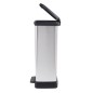 Curver Papelera de pedal Deco rectangular plateada 50 L Curver Papelera de pedal Deco rectangular plateada 50 L
