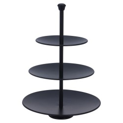 Excellent Houseware Bandeja para servir de 3 niveles negro mate 36,5cm