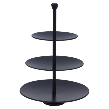 Excellent Houseware Bandeja para servir de 3 niveles negro mate 36,5cm