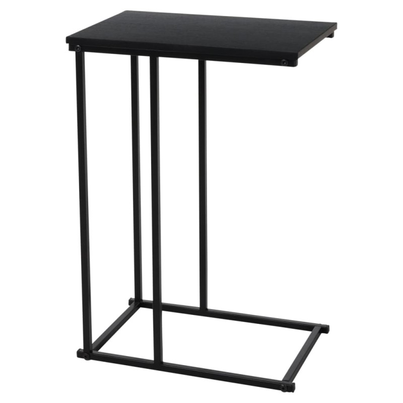 H&S Collection Mesa auxiliar con superficie de MDF negro H&S Collection Mesa auxiliar con superficie de MDF negro