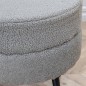 Venture Home Puf Pot felpa negro y gris 40x40x40 cm
