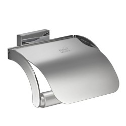 Kleine Wolke Portarrollo de papel higiénico con tapa Meo plateado