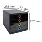 Exacompta Set de cajones para escritorio con 4 cajones negro Exacompta Set de cajones para escritorio con 4 cajones negro