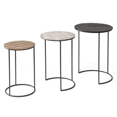 Rousseau Juego de mesa auxiliar de 3 piezas Tiziano metal multicolor