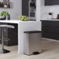 Curver Papelera de pedal Deco rectangular plateado 65 L Curver Papelera de pedal Deco rectangular plateado 65 L