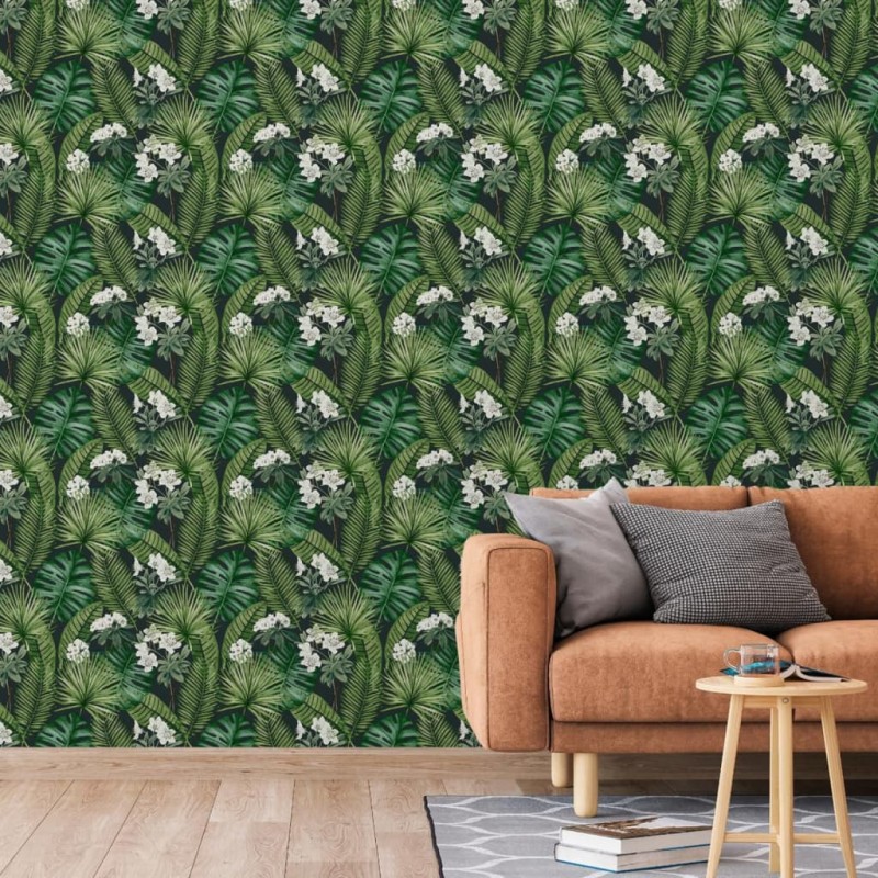 DUTCH WALLCOVERINGS Papel pintado Eden negro y verde oscuro DUTCH WALLCOVERINGS Papel pintado Eden negro y verde oscuro