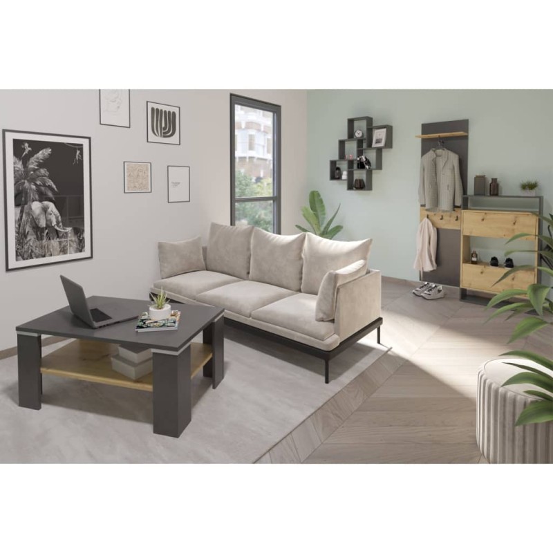 FMD Perchero de pared con estante matera y roble artesanal 50x23x188cm FMD Perchero de pared con estante matera y roble artesanal 50x23x188cm