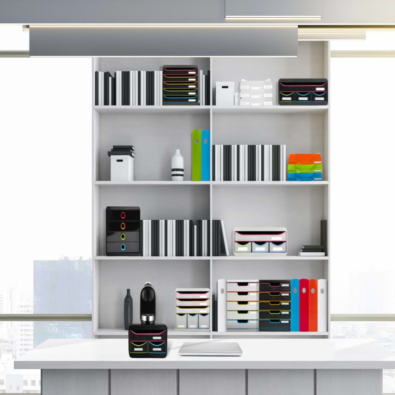 Exacompta Set de cajones para escritorio Black Office 3 cajones negro
