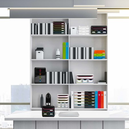 Exacompta Set de cajones para escritorio Black Office 3 cajones negro