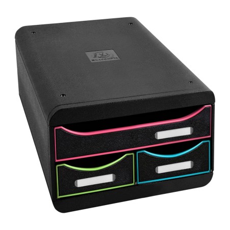 Exacompta Set de cajones para escritorio Black Office 3 cajones negro