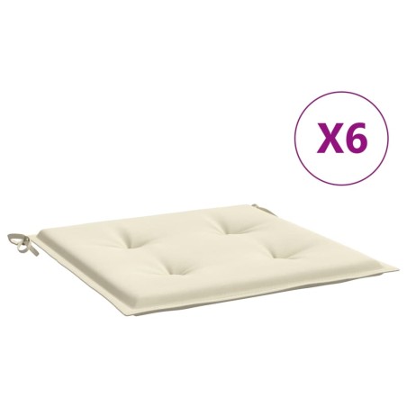 vidaXL Cojines de silla de jardín 6 uds tela Oxford crema 50x50x3 cm