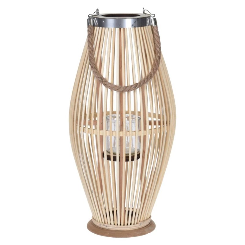 H&S Collection Farol de bambú natural 24x48 cm H&S Collection Farol de bambú natural 24x48 cm