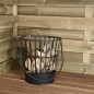 ProGarden Cubo para leña con asa de metal negro ProGarden Cubo para leña con asa de metal negro
