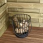ProGarden Cubo para leña con asa de metal negro ProGarden Cubo para leña con asa de metal negro