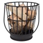 ProGarden Cubo para leña con asa de metal negro ProGarden Cubo para leña con asa de metal negro