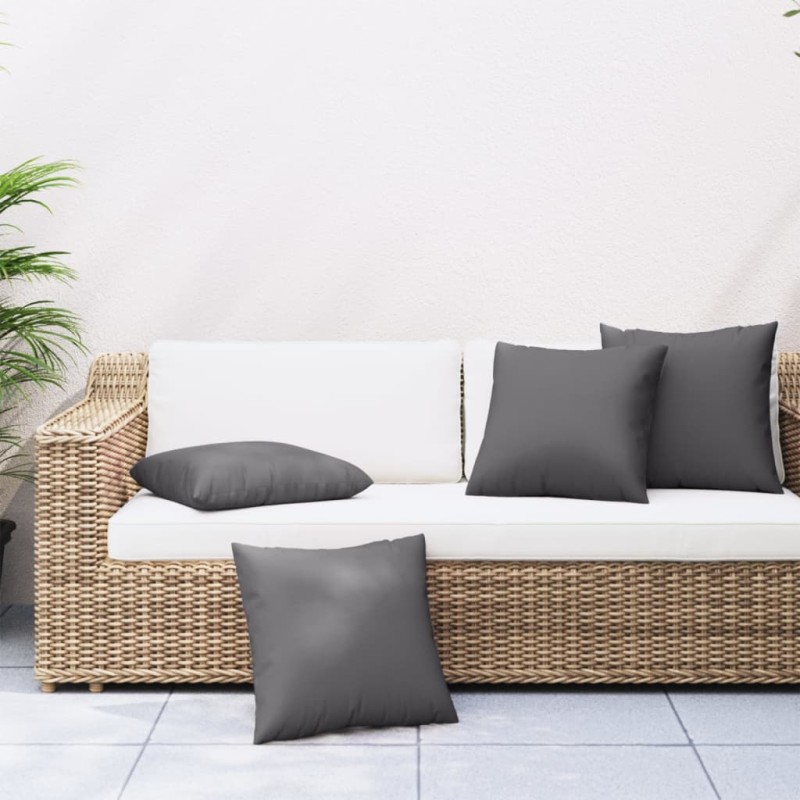 vidaXL Cojines decorativos 4 uds tela gris antracita 60x60 cm vidaXL Cojines decorativos 4 uds tela gris antracita 60x60 cm