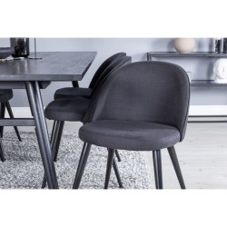 Venture Home Sillas de comedor 2 uds Velvet poliéster negro