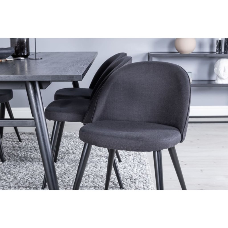 Venture Home Sillas de comedor 2 uds Velvet poliéster negro Venture Home Sillas de comedor 2 uds Velvet poliéster negro