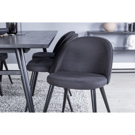 Venture Home Sillas de comedor 2 uds Velvet poliéster negro