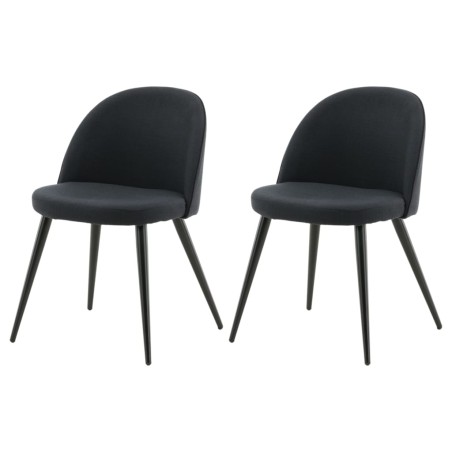 Venture Home Sillas de comedor 2 uds Velvet poliéster negro