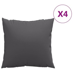 vidaXL Cojines decorativos 4 uds tela gris antracita 60x60 cm